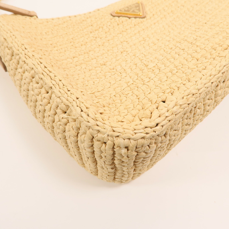 PRADA Raffia Re-Edition 2025金扣手挽肩背兩用袋-10