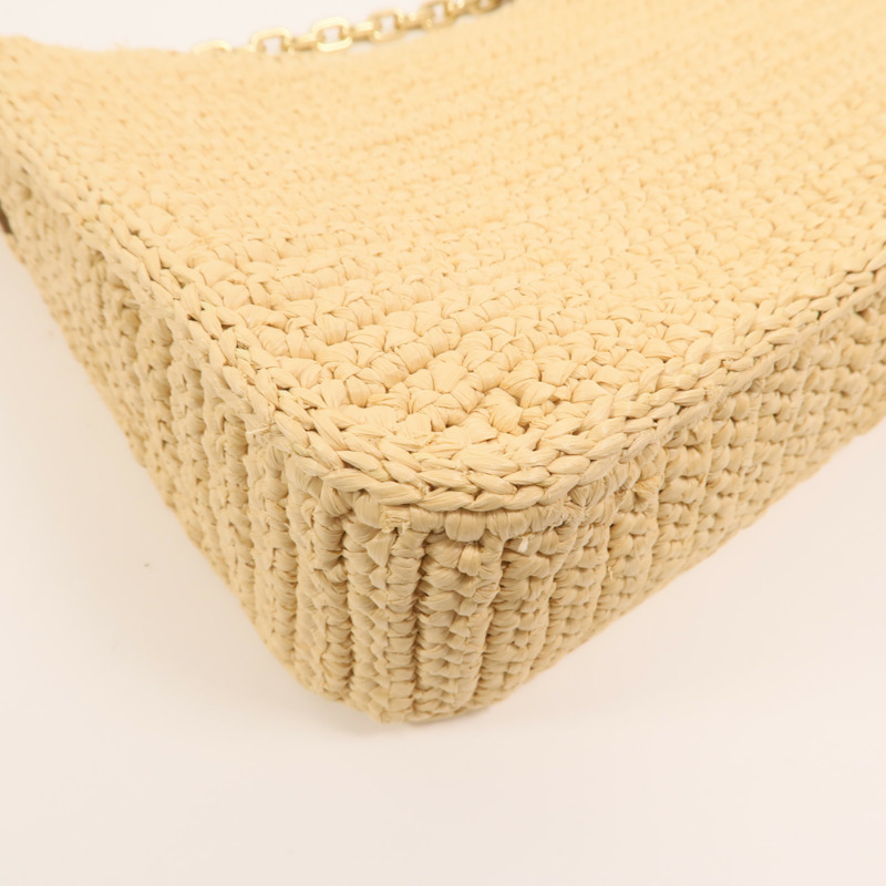 PRADA Raffia Re-Edition 2025金扣手挽肩背兩用袋-12