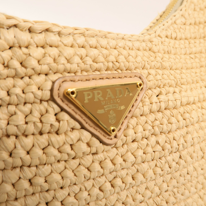 PRADA Raffia Re-Edition 2025金扣手挽肩背兩用袋-13