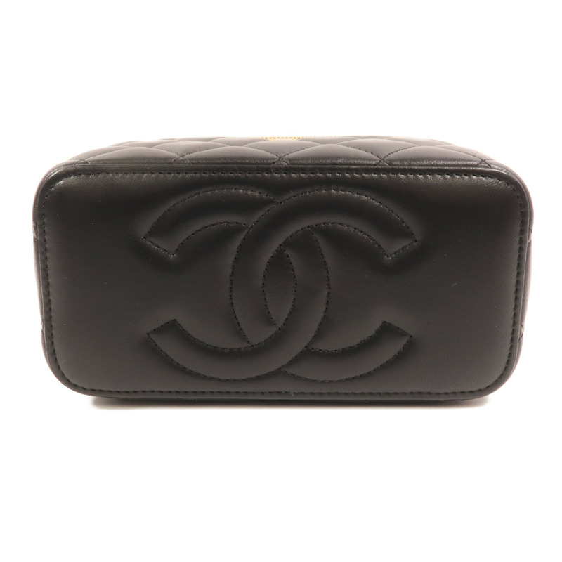 CHANEL 羊皮皮革Vanity Case金扣鏈帶肩背袋-3