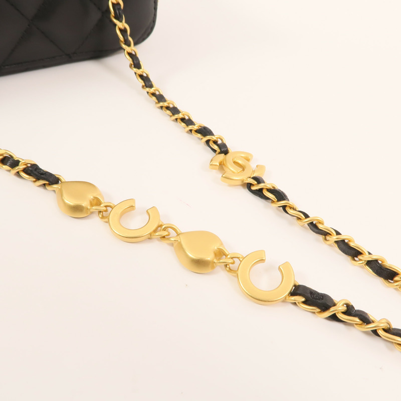 CHANEL 羊皮皮革Vanity Case金扣鏈帶肩背袋-14