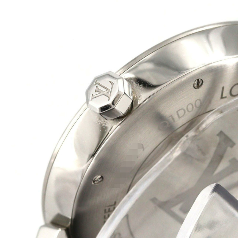 路易威登 Tambour Damier 黑色 Q1D00 SS 石英手錶-2