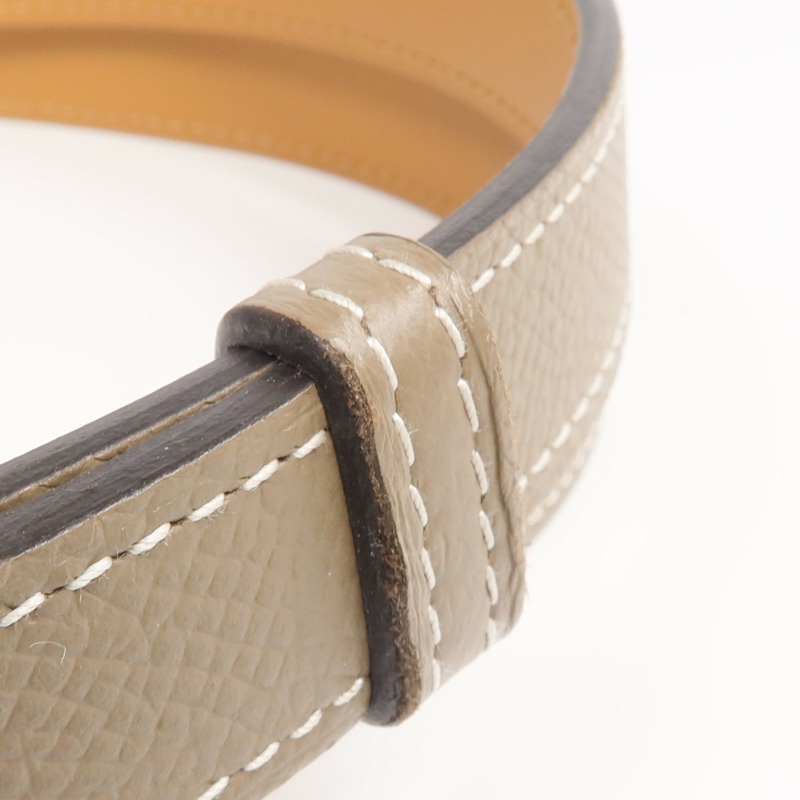 HERMES Epsom皮革Kelly Belt金扣皮帶Etoupe/Gold-6
