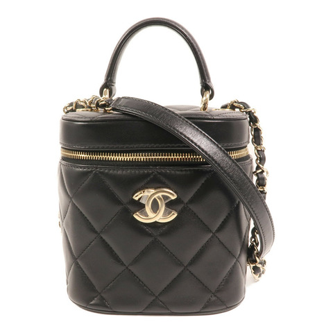 CHANEL 羊皮皮革Shoulder Bag金扣鏈帶手挽肩背兩用袋