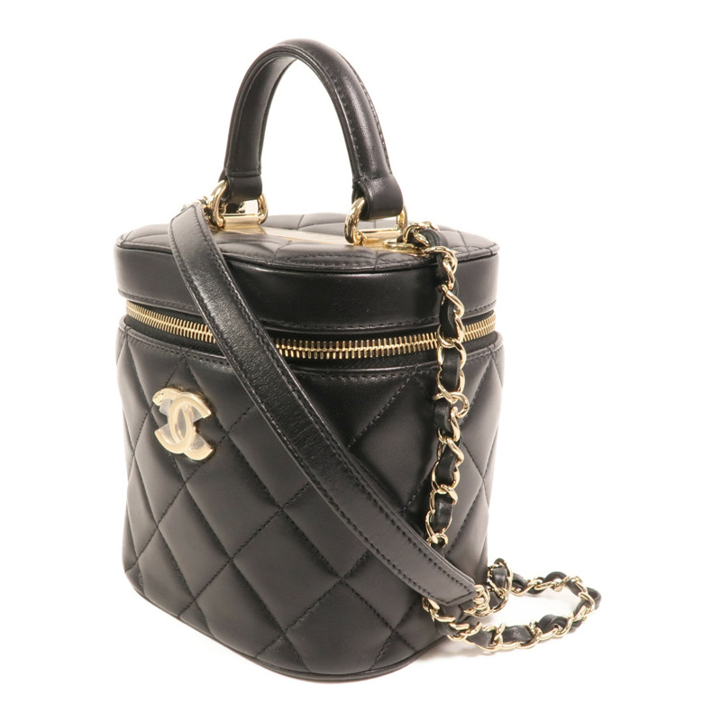 CHANEL 羊皮皮革Shoulder Bag金扣鏈帶手挽肩背兩用袋-2