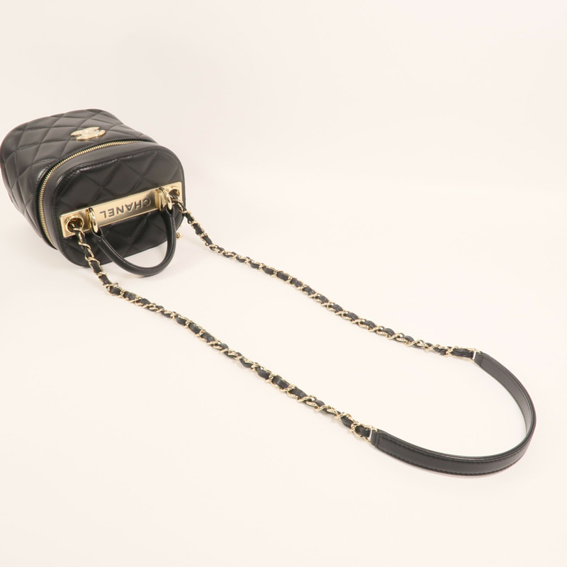 CHANEL 羊皮皮革Shoulder Bag金扣鏈帶手挽肩背兩用袋-7