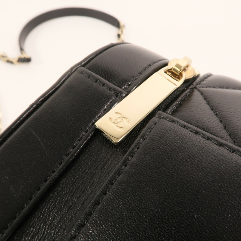 CHANEL 羊皮皮革Shoulder Bag金扣鏈帶手挽肩背兩用袋-12