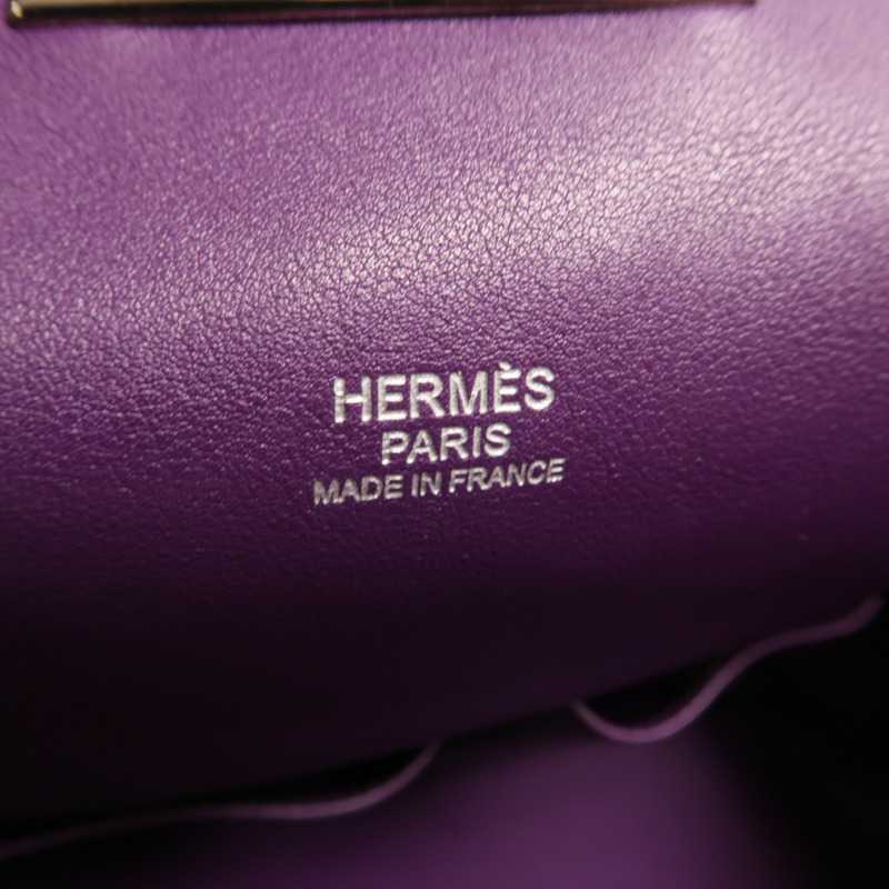 HERMES Swift皮革Toolbox 26銀扣手挽肩背兩用袋Anemone-5