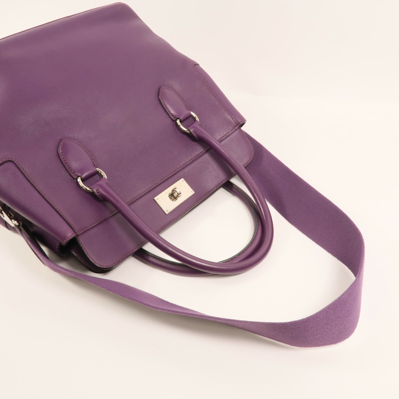 HERMES Swift皮革Toolbox 26銀扣手挽肩背兩用袋Anemone-7