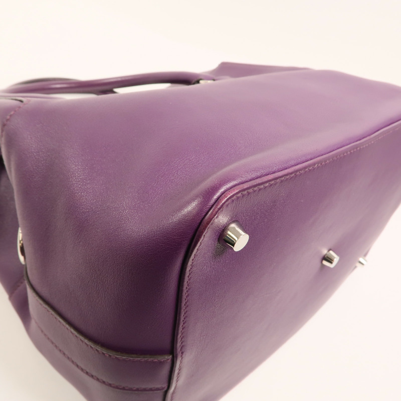 HERMES Swift皮革Toolbox 26銀扣手挽肩背兩用袋Anemone-11