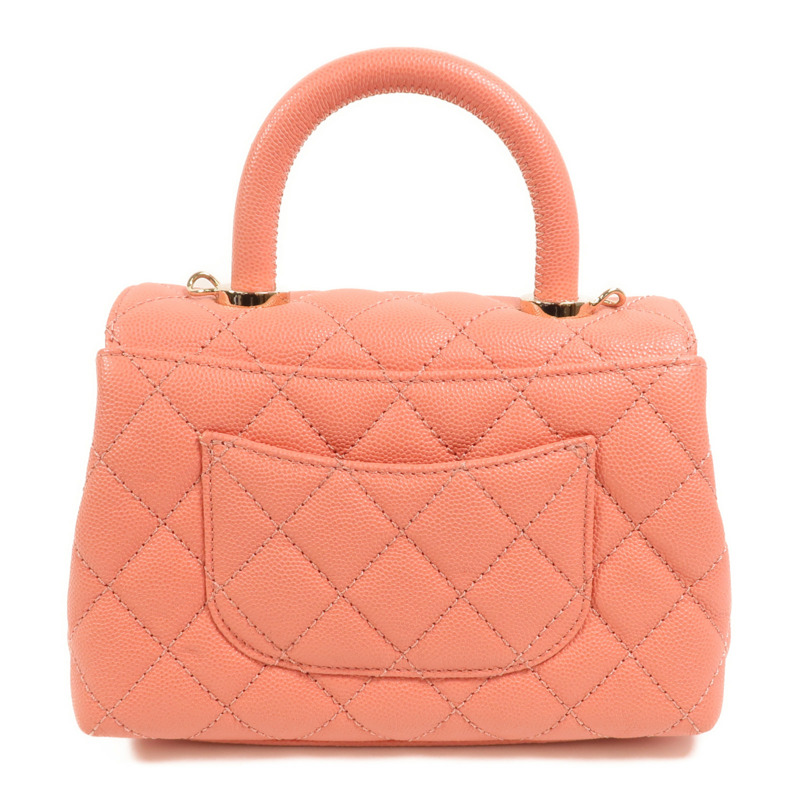 CHANEL 牛皮皮革Coco Handle Mini金扣鏈帶手挽肩背兩用袋-1