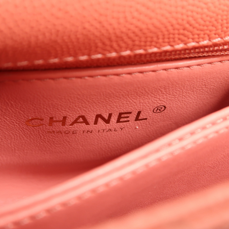 CHANEL 牛皮皮革Coco Handle Mini金扣鏈帶手挽肩背兩用袋-5