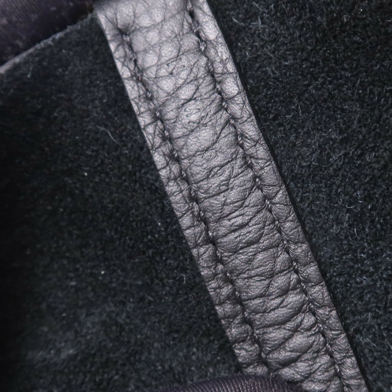 HERMES Clemence皮革Picotin MM金扣手挽袋Noir-7