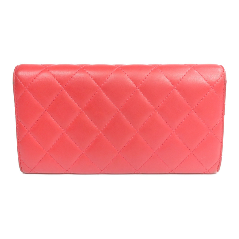 CHANEL 羊皮皮革Classic Long Flap Wallet金扣長錢包-1