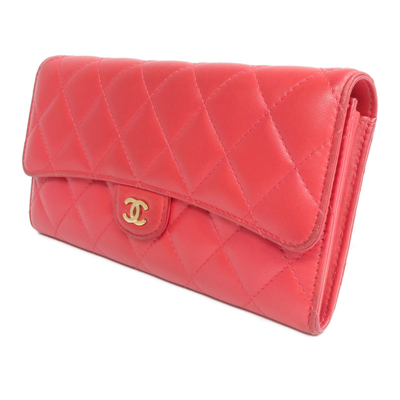 CHANEL 羊皮皮革Classic Long Flap Wallet金扣長錢包-2