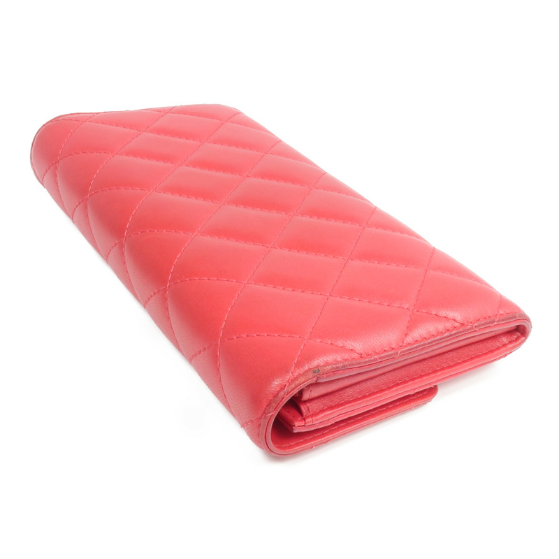 CHANEL 羊皮皮革Classic Long Flap Wallet金扣長錢包-4