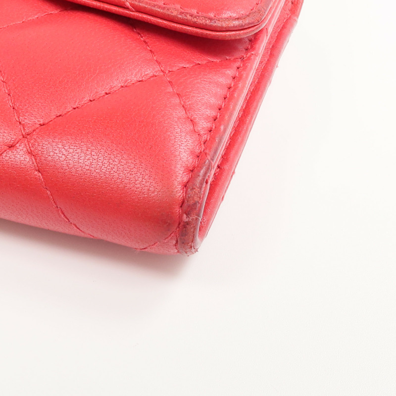 CHANEL 羊皮皮革Classic Long Flap Wallet金扣長錢包-6