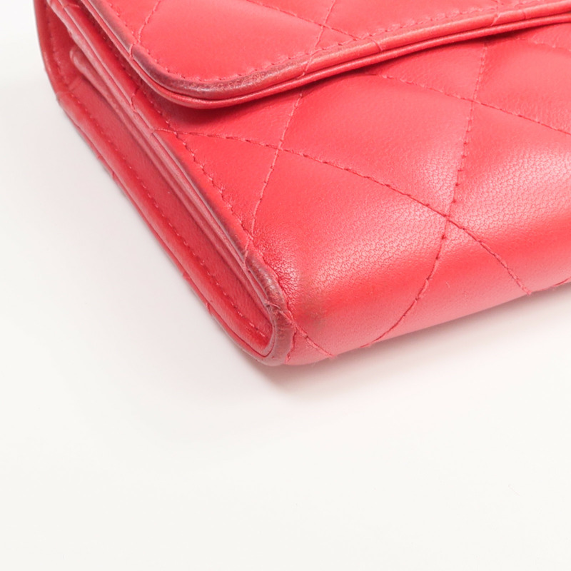 CHANEL 羊皮皮革Classic Long Flap Wallet金扣長錢包-7