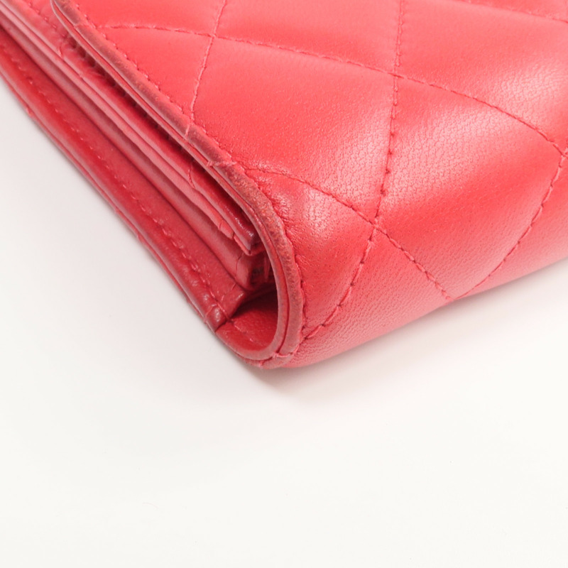 CHANEL 羊皮皮革Classic Long Flap Wallet金扣長錢包-8