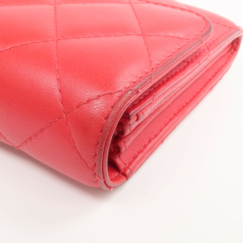 CHANEL 羊皮皮革Classic Long Flap Wallet金扣長錢包-9