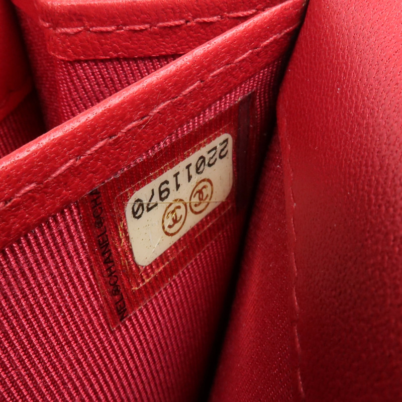 CHANEL 羊皮皮革Classic Long Flap Wallet金扣長錢包-14