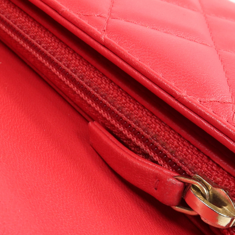 CHANEL 羊皮皮革Classic Long Flap Wallet金扣長錢包-18