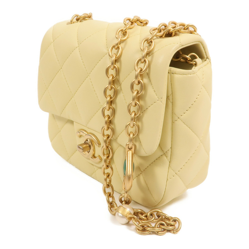 CHANEL 羊皮皮革Mini Flap Bag金扣鏈帶肩背袋-2