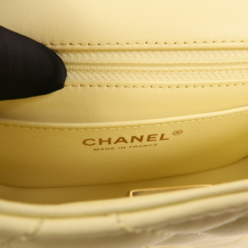 CHANEL 羊皮皮革Mini Flap Bag金扣鏈帶肩背袋-5