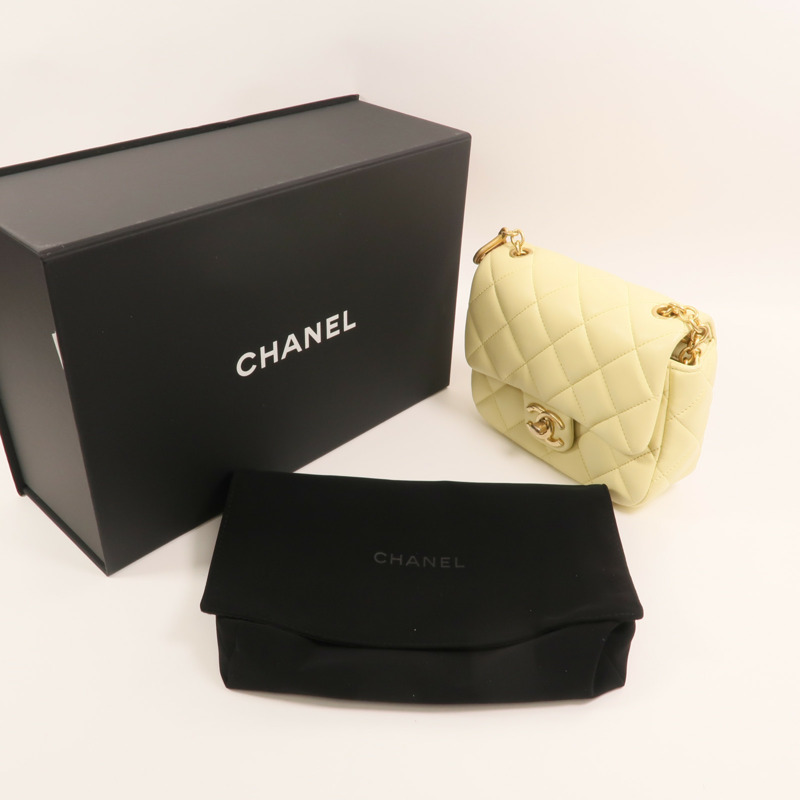 CHANEL 羊皮皮革Mini Flap Bag金扣鏈帶肩背袋-8