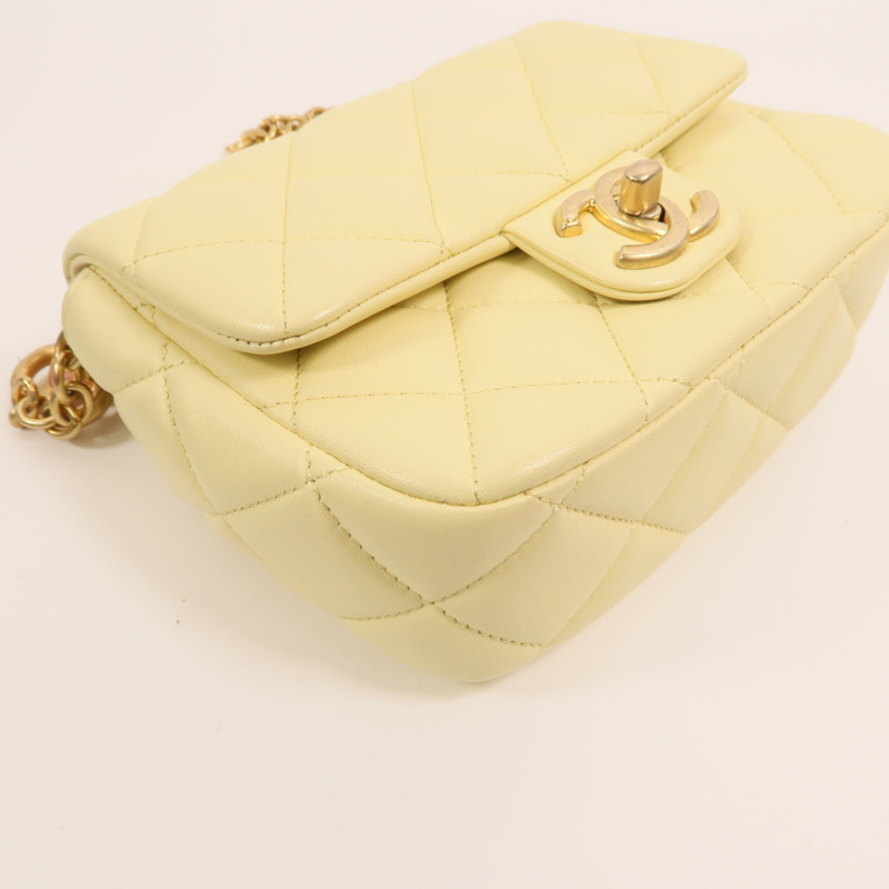 CHANEL 羊皮皮革Mini Flap Bag金扣鏈帶肩背袋-10