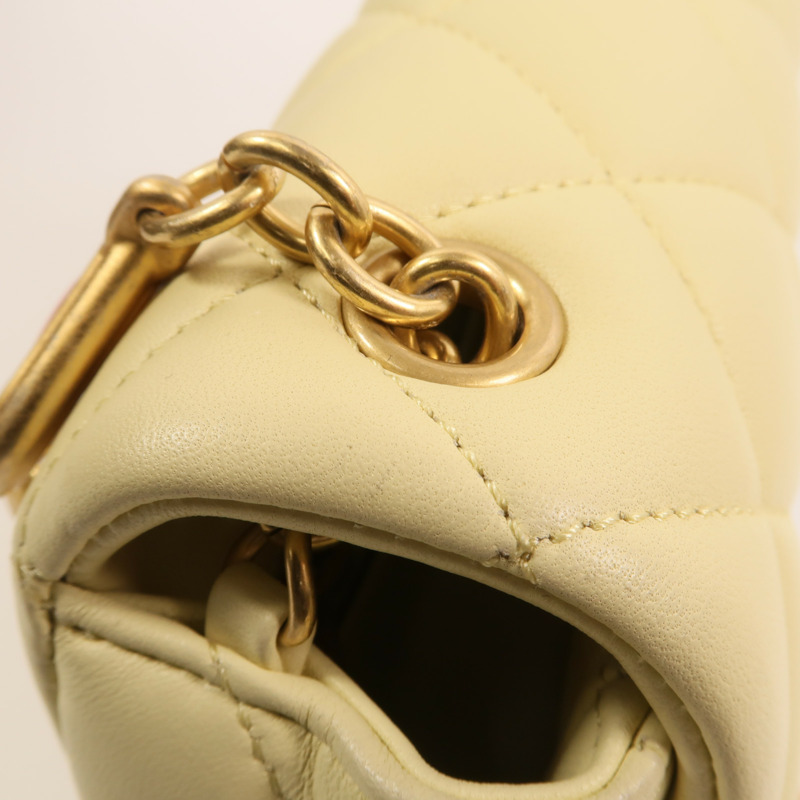 CHANEL 羊皮皮革Mini Flap Bag金扣鏈帶肩背袋-14