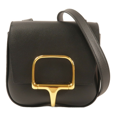 HERMES Epsom皮革Della金扣肩背袋Noir