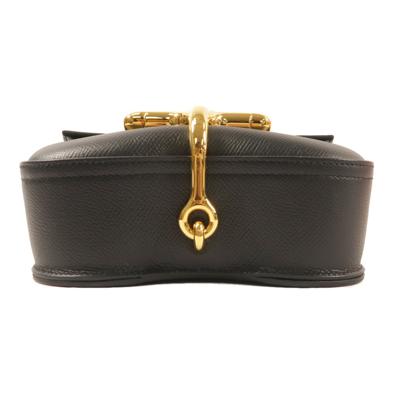 HERMES Epsom皮革Della金扣肩背袋Noir-3