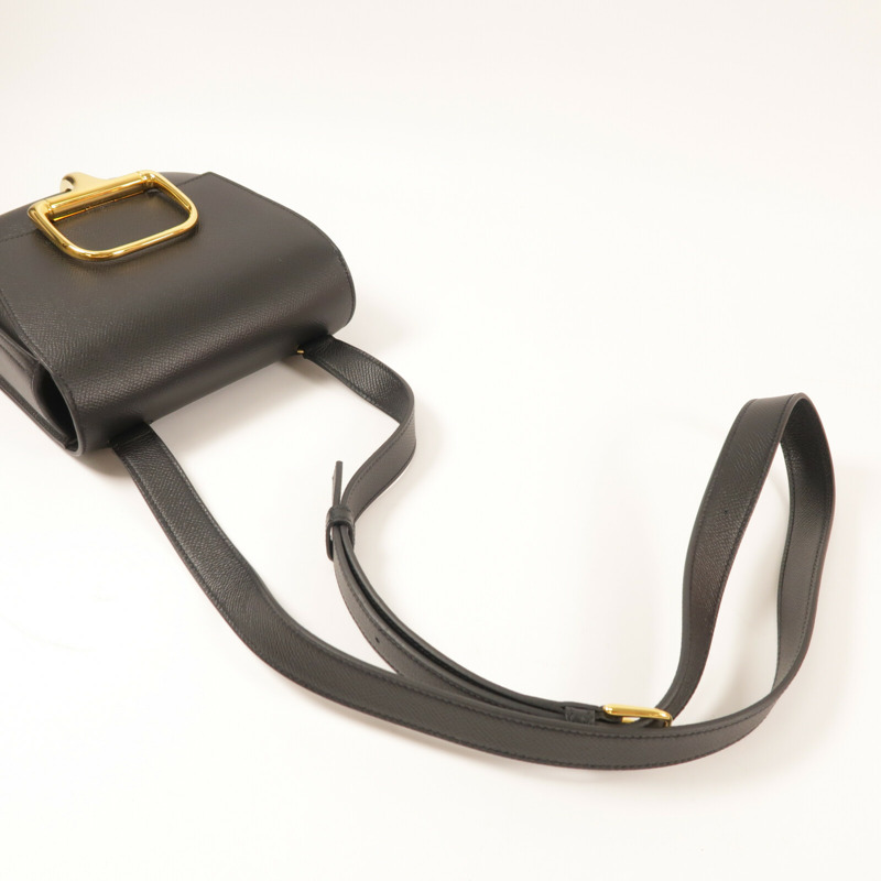 HERMES Epsom皮革Della金扣肩背袋Noir-9
