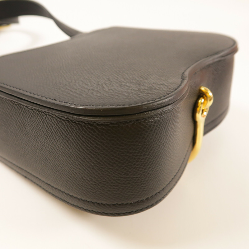 HERMES Epsom皮革Della金扣肩背袋Noir-13