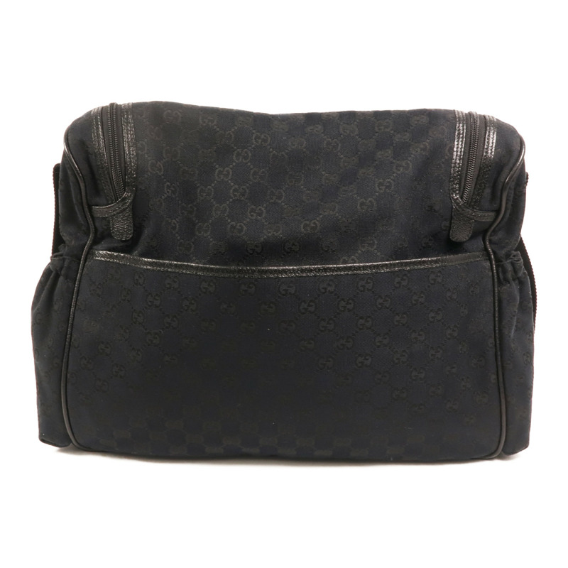 GUCCI 帆布Diaper Bag銀扣肩背袋-1
