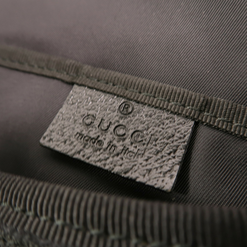 GUCCI 帆布Diaper Bag銀扣肩背袋-5