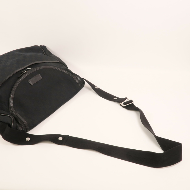 GUCCI 帆布Diaper Bag銀扣肩背袋-7