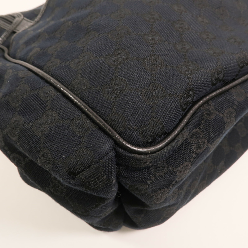 GUCCI 帆布Diaper Bag銀扣肩背袋-11