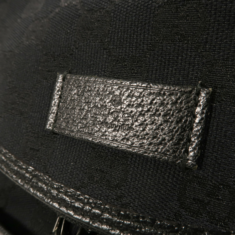 GUCCI 帆布Diaper Bag銀扣肩背袋-12