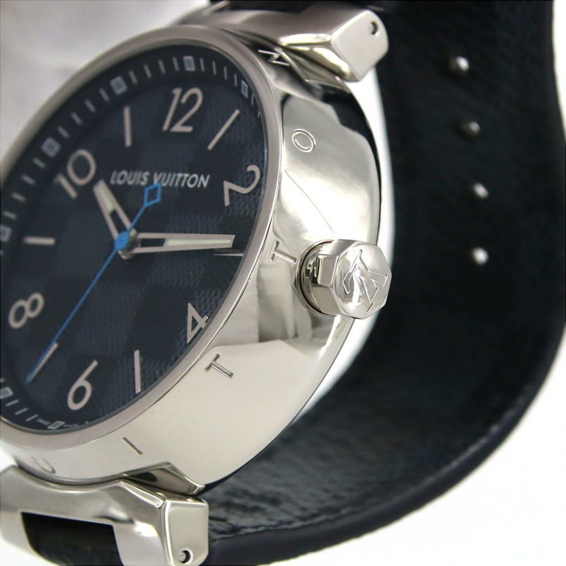 路易威登 Tambour Damier Graphite QA073 SS 石英手錶-2