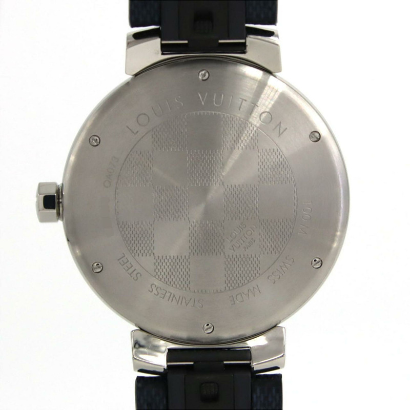 路易威登 Tambour Damier Graphite QA073 SS 石英手錶-3