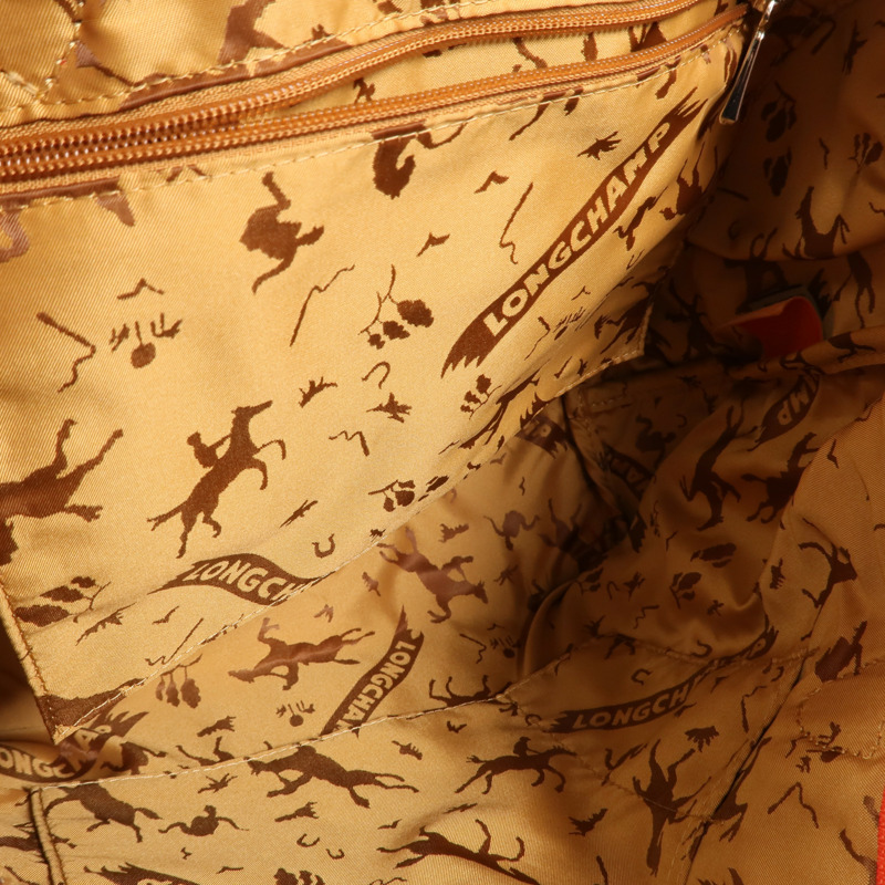 Longchamp 羊皮皮革Le Pliage Cuir銀扣手挽肩背兩用袋-4