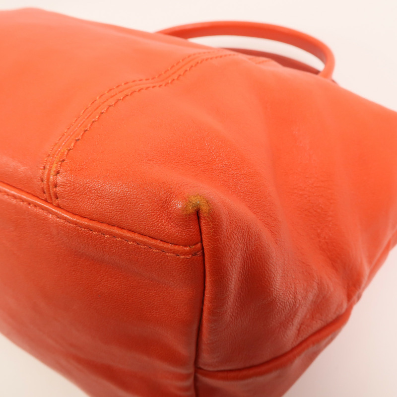 Longchamp 羊皮皮革Le Pliage Cuir銀扣手挽肩背兩用袋-8