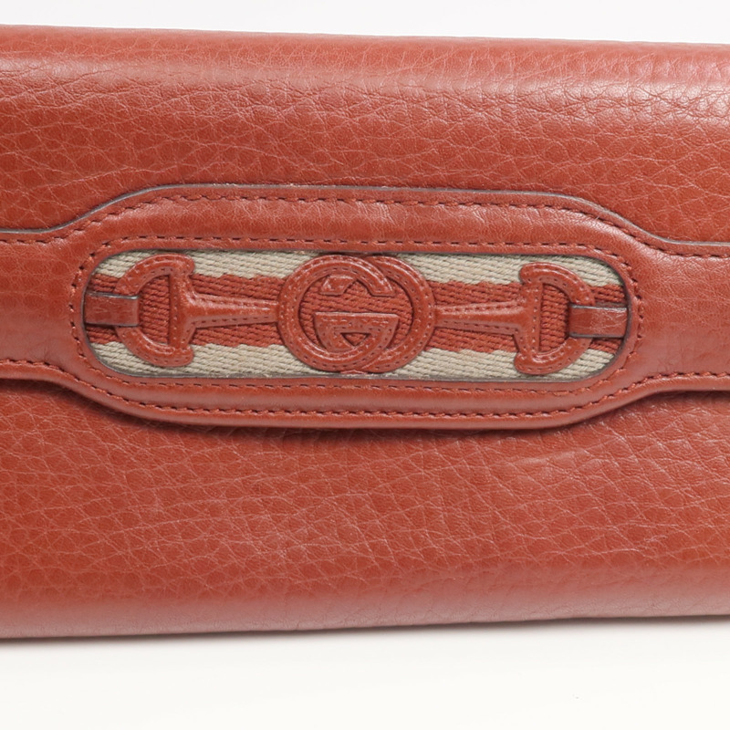 GUCCI 牛皮皮革Long Wallet金扣長錢包-10