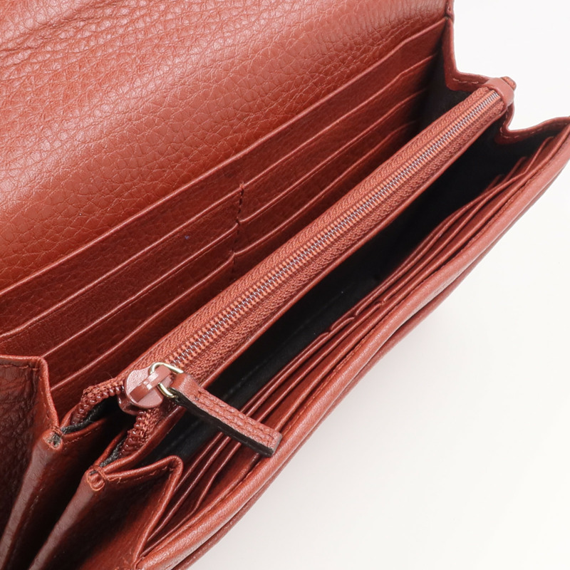 GUCCI 牛皮皮革Long Wallet金扣長錢包-11