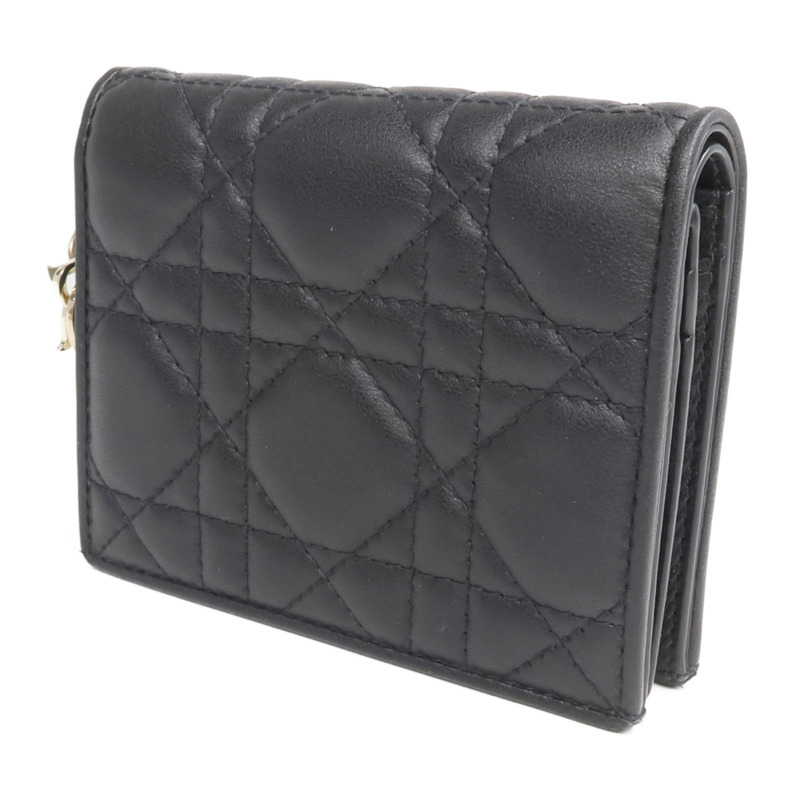 Dior 羊皮皮革Mini Lady Dior Gardenia Wallet金扣錢包-2