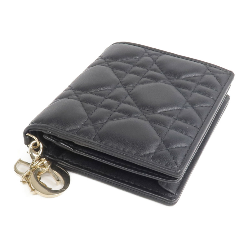Dior 羊皮皮革Mini Lady Dior Gardenia Wallet金扣錢包-3