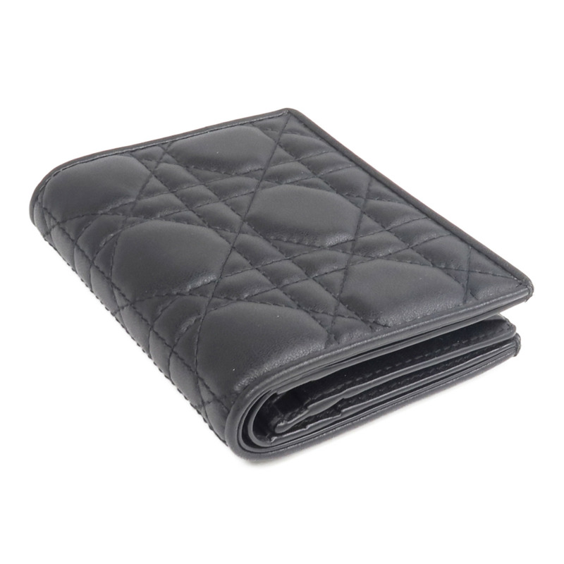 Dior 羊皮皮革Mini Lady Dior Gardenia Wallet金扣錢包-4