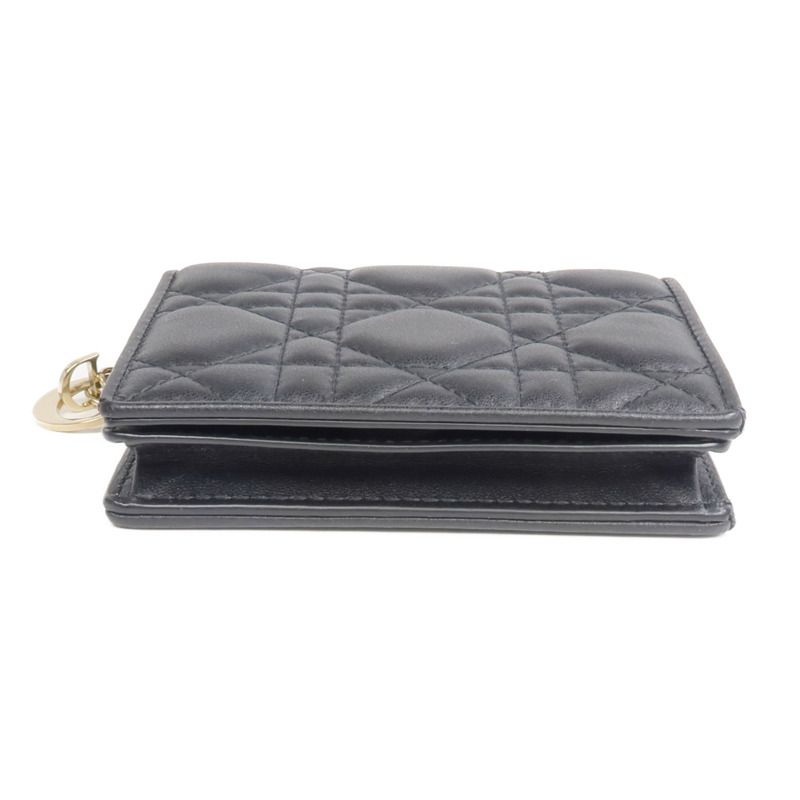Dior 羊皮皮革Mini Lady Dior Gardenia Wallet金扣錢包-5